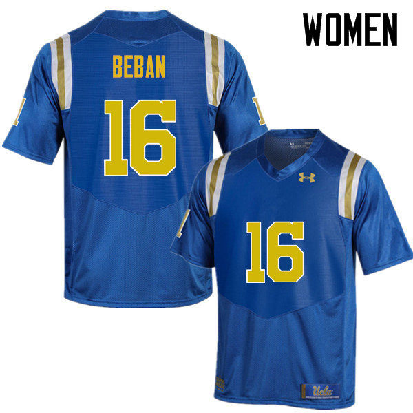 Women #16 Gary Beban UCLA Bruins Under Armour College Football Jerseys Sale-Blue